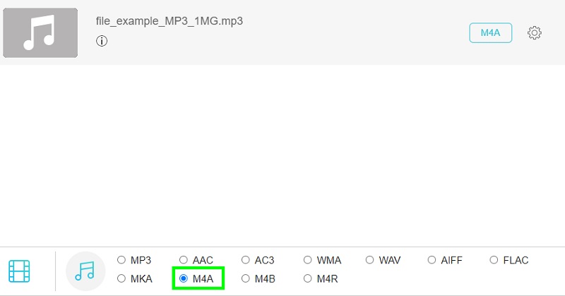 Vidmore 無料版でオーディオを選択