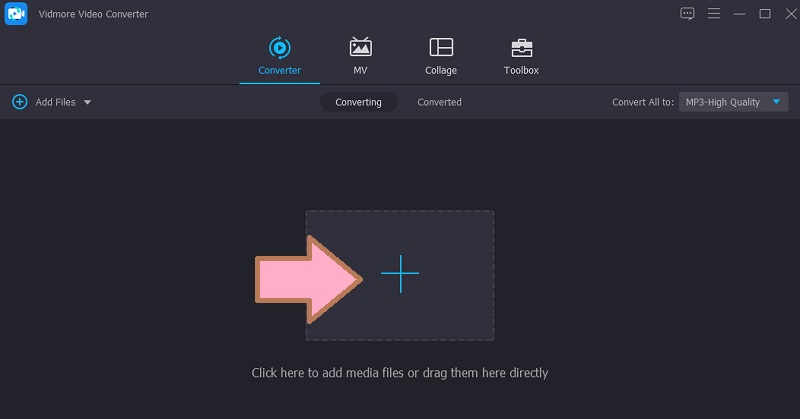Vidmore 動画ファイルをアップロード