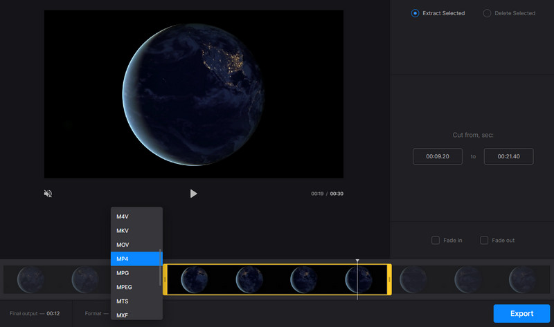 Clideo MOVトリミング