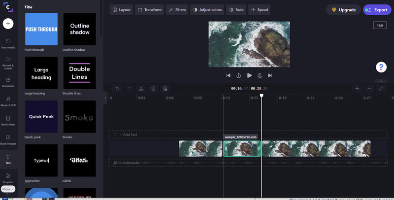ClipChamp MPG カット