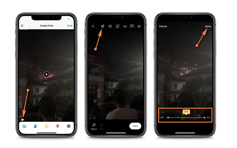 Facebook 動画トリム