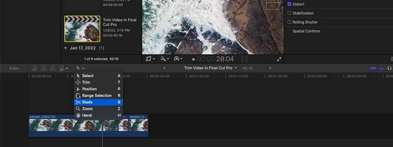 Final Cut ブレードオプション