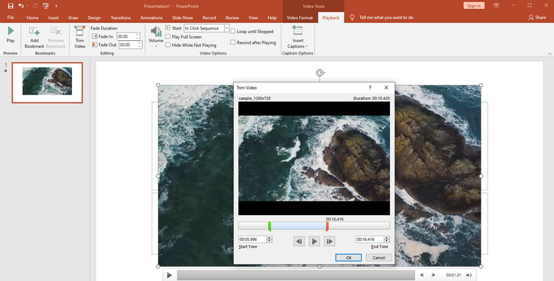 PPT Windows 動画トリミング