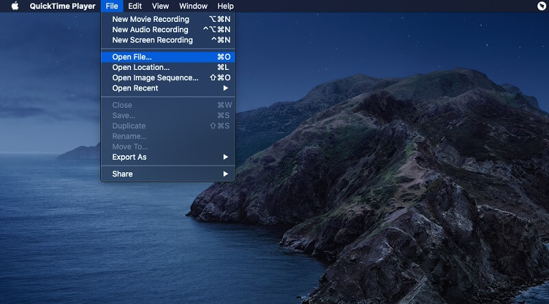 QuickTime Player ファイルを開く