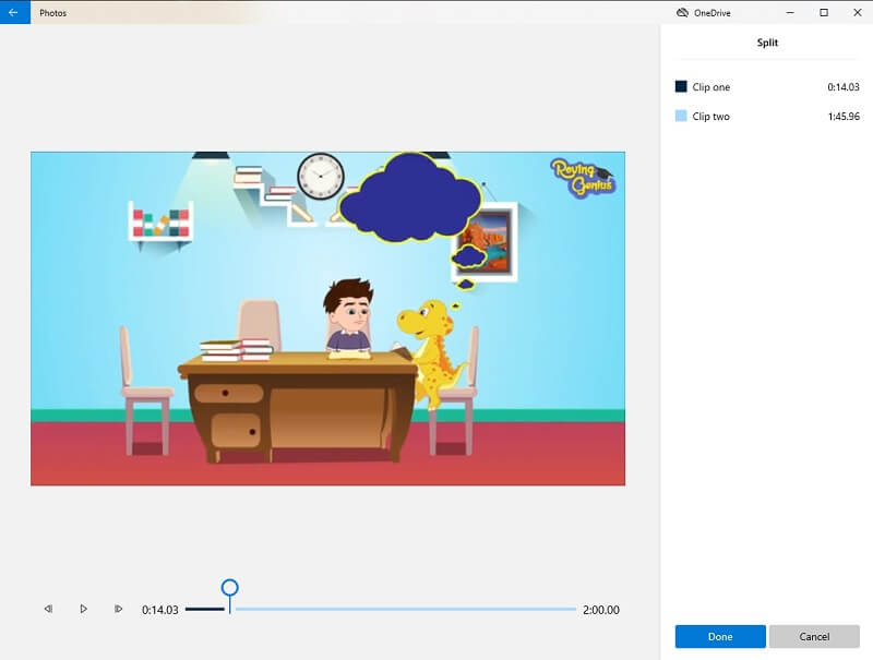 動画を分割パート　Windowsフォト