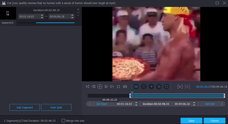 動画クリップをトリミング