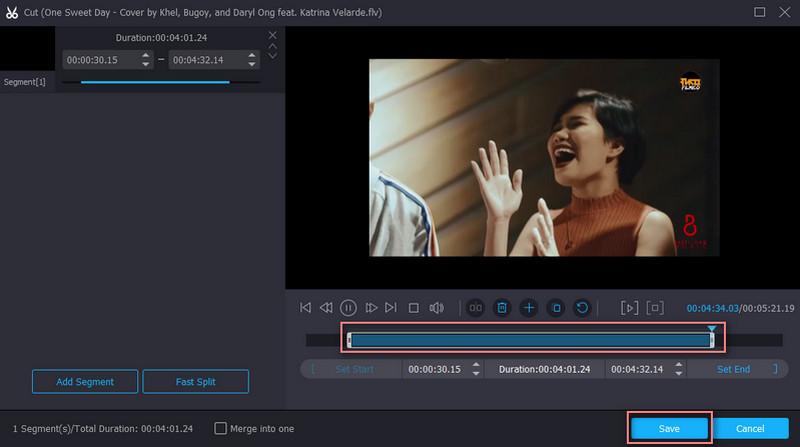 Vidmore FLVをカット