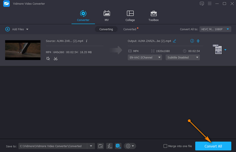 Vidmore で MP4 動画をエクスポート