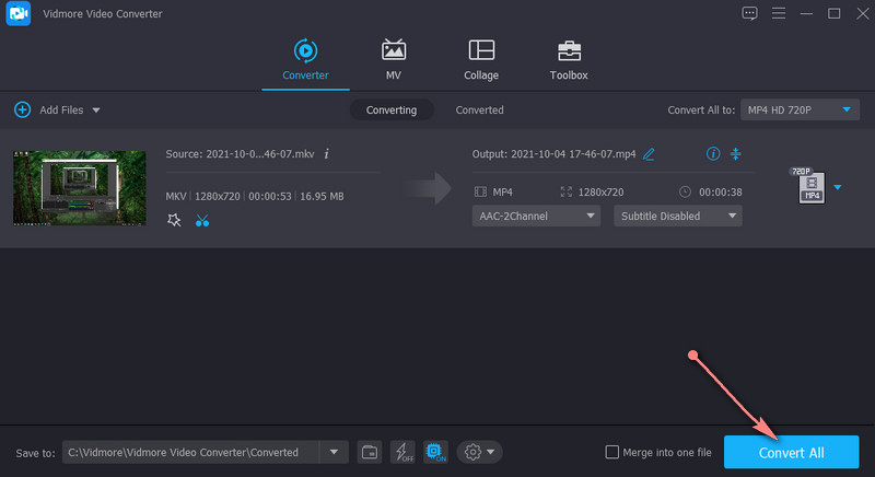Vidmore トリミング済み MKV 保存