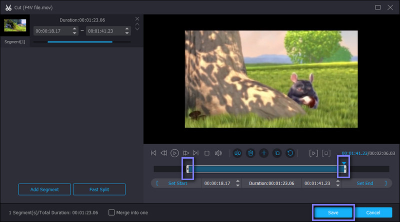 Vidmore ムービートリミング