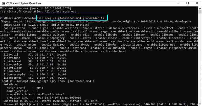 FFMPEG ファイル変換