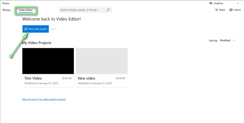 フォト 新しいプロジェクト
