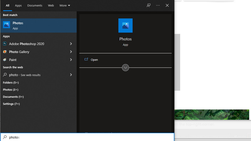 フォト アプリを開く