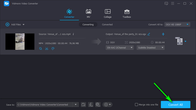 Vidmore 変換開始