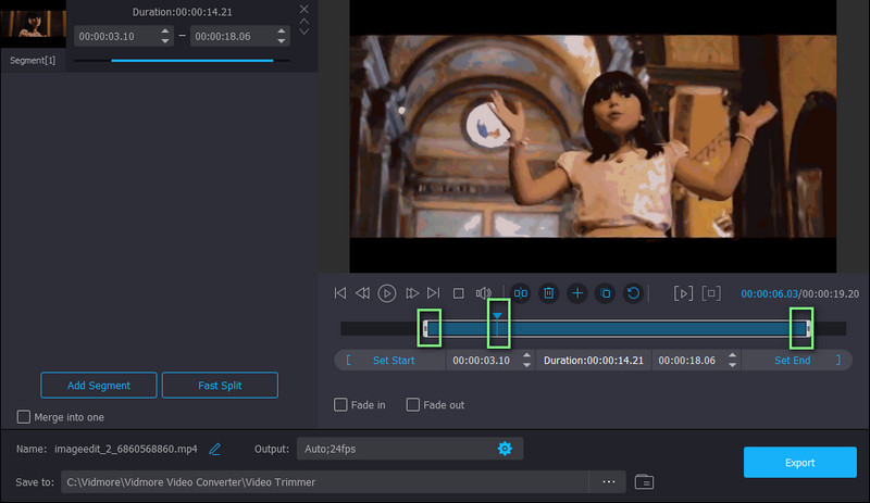 Vidmore 動画トリミング