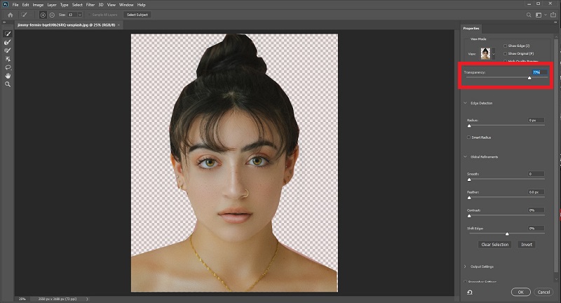 Adobe 背景削除後の画像