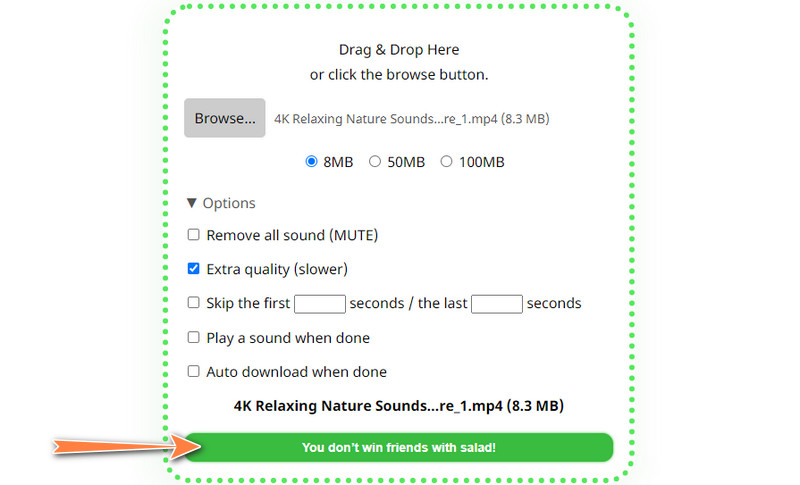 「Compress Videos」をクリック
