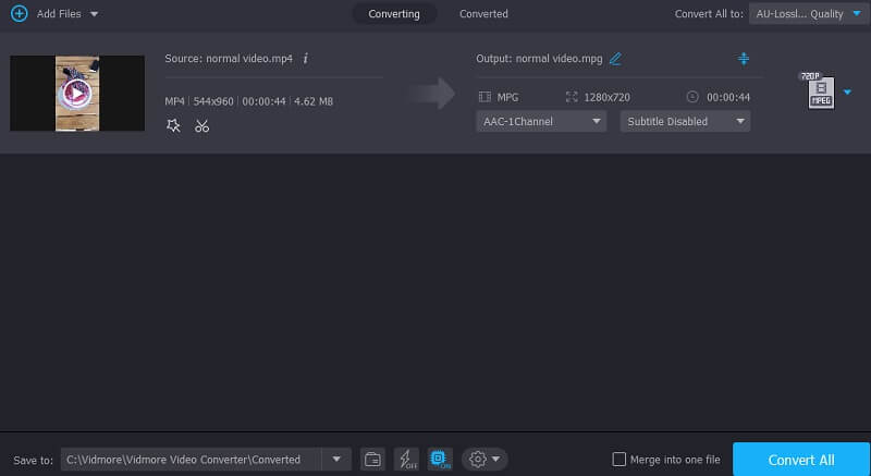 MPEGに変換 Vidmore