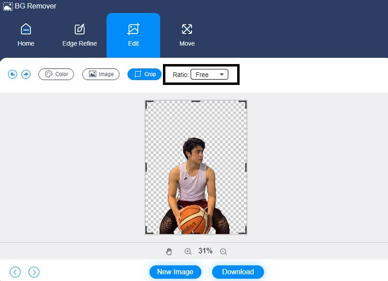 PNGをトリミング（Vidmore Online）