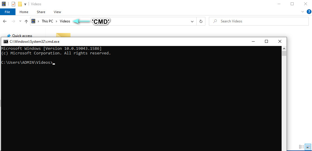 コマンドプロンプトを開く