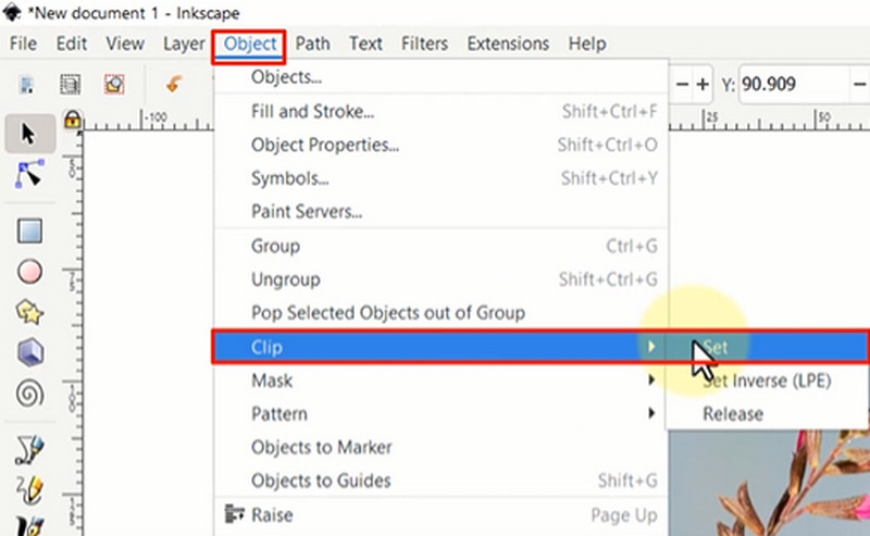 Inkscape クリップマスク
