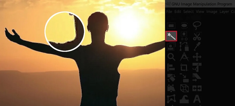 GIMP マジックワンドで背景を削除