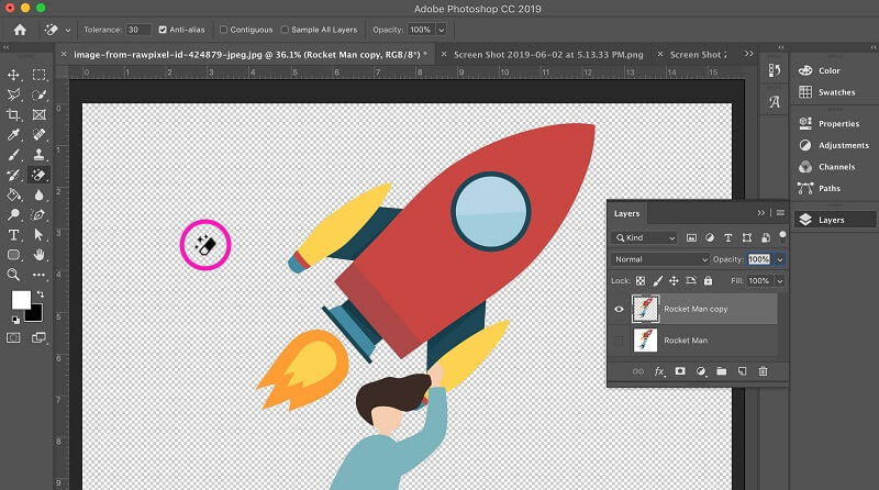 Photoshop で画像を透過
