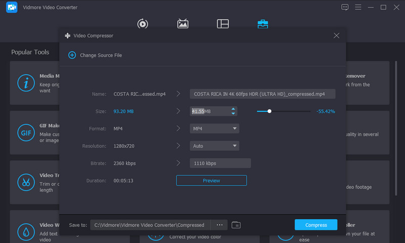Video Compressor インターフェース