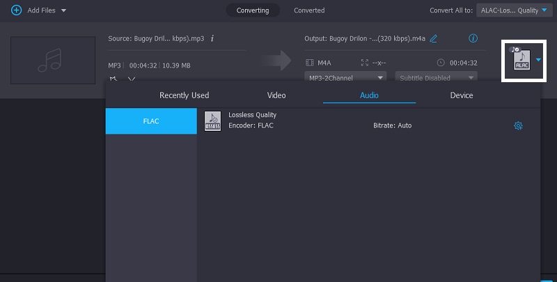 FLACを選択 Vidmore