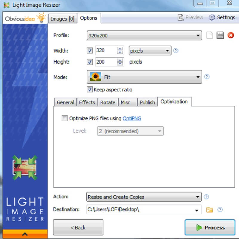 GIFを圧縮 Light Image Resizer