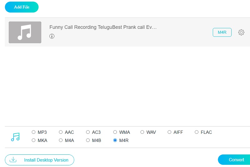 M4R に変換 Vidmore オンライン
