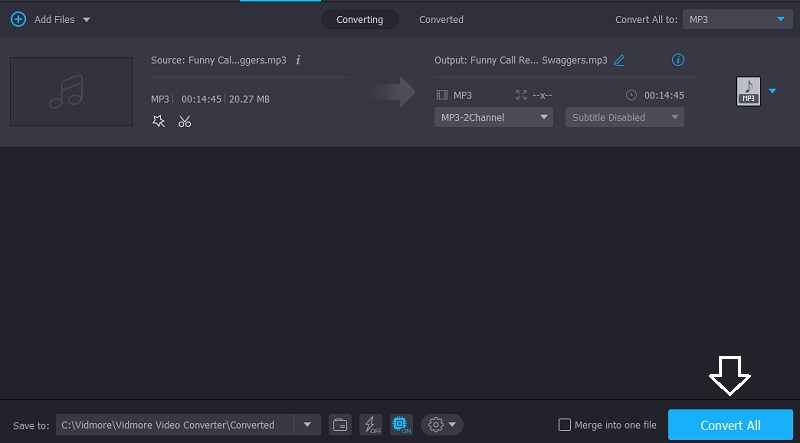 Vidmore で MPA を MP3 に変換