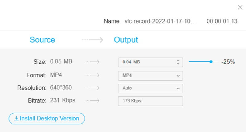 Vidmore Compressor の出力設定
