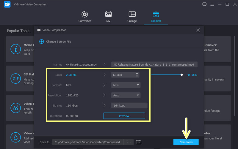 動画圧縮を開始
