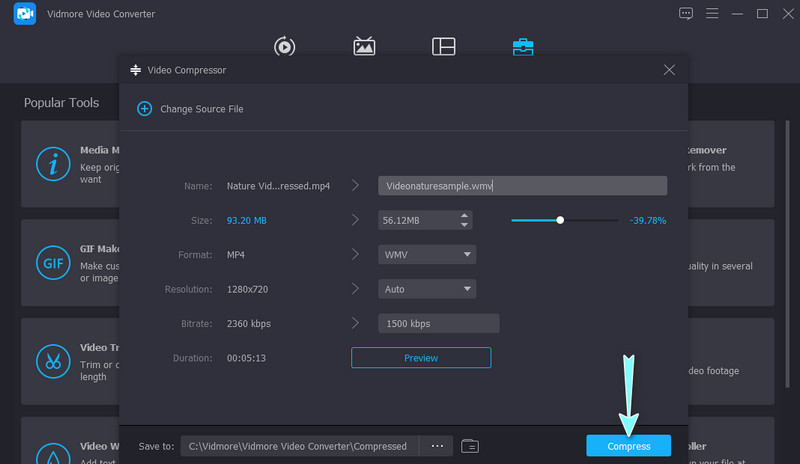 圧縮処理の開始