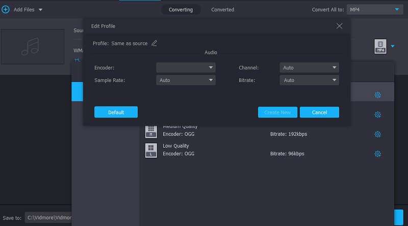 ファイルを編集 ターゲット Vidmore