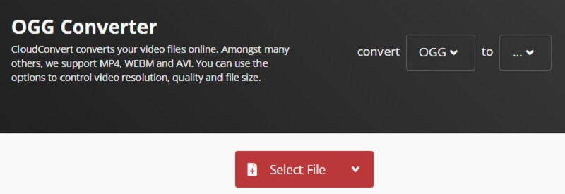 OGG コンバーター Cloud Convert