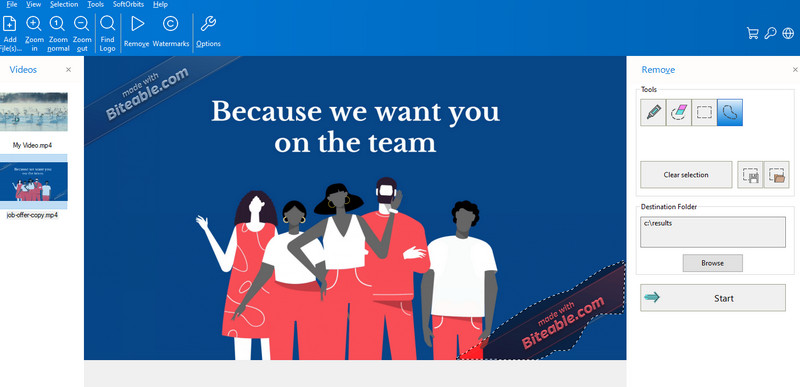 Remove Logo Nowのインターフェース