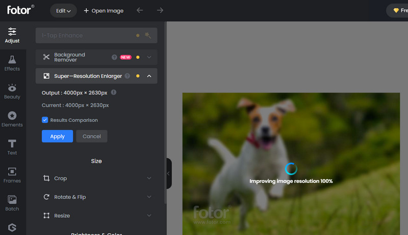 Super Resolution Enlarger を適用