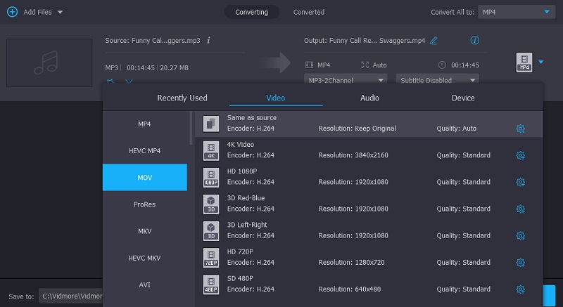 MOVを編集 Vidmore