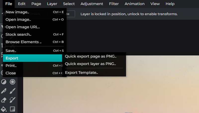 編集した写真を書き出す