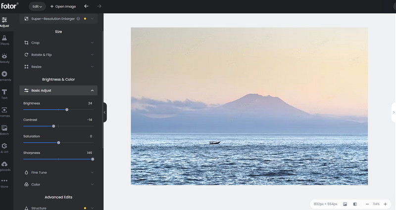 Fotorのインターフェース