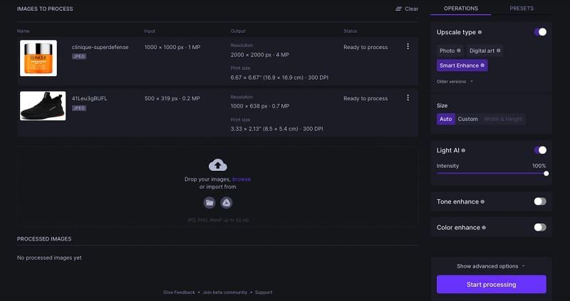 オンラインで解像度を上げる Let’s Enhance