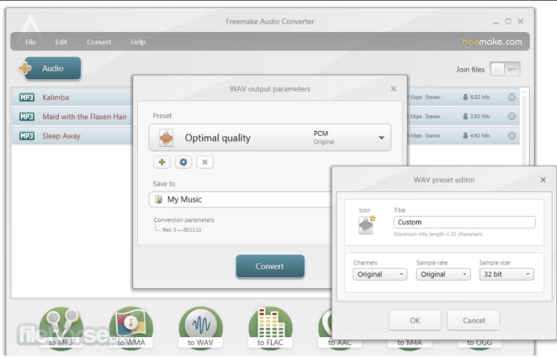 MP3からMOVコンバーター Format Factory