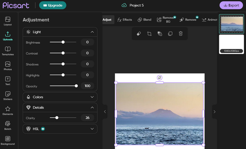 PicsArt 画像エンハンス