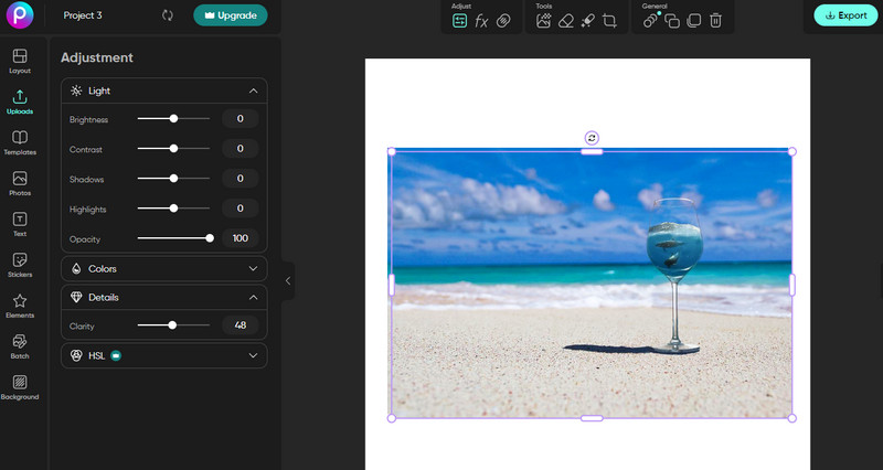 PicsArtのインターフェース