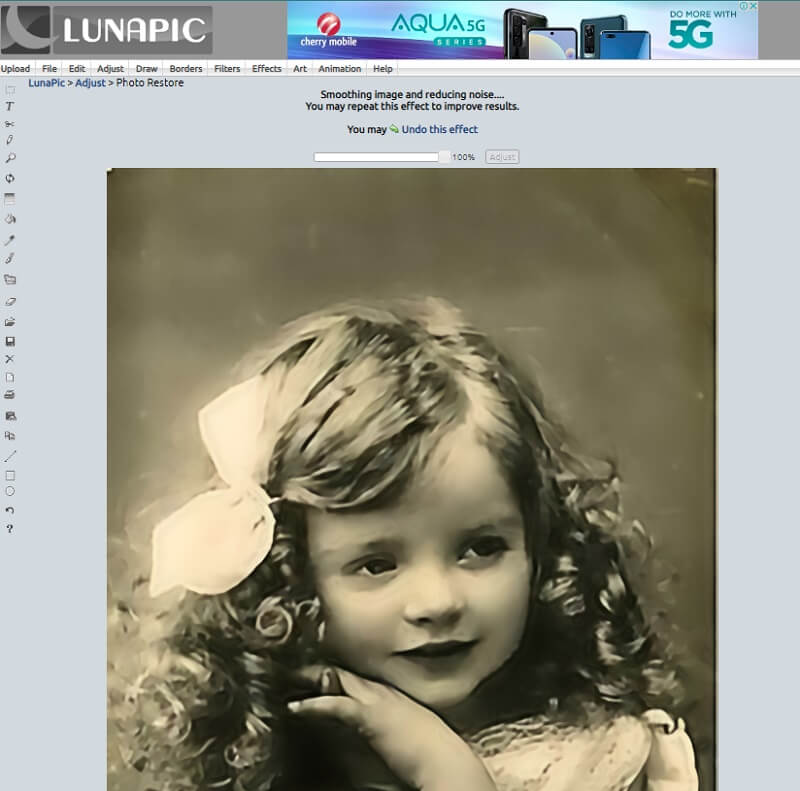 画像を修復 LunaPic