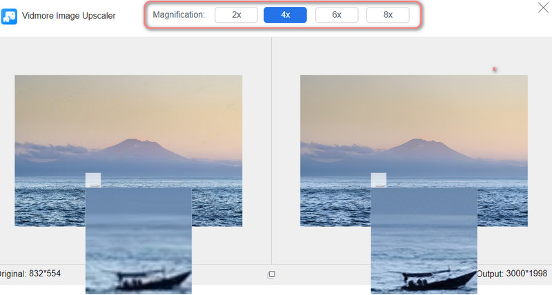 拡大倍率の選択