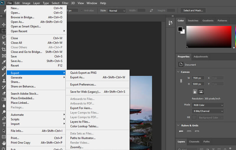 写真を書き出す