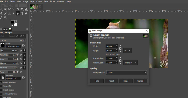 GIMP アプリ画面